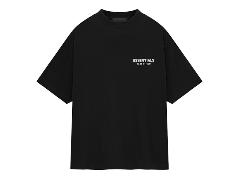 Essentials Fear of God Tee FW24 Black – Jersey Crewneck T-Shirt Jet Black