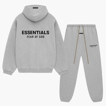 Fear Of God Essentials Hoodie & Jogger FW24 Light Heather Gray